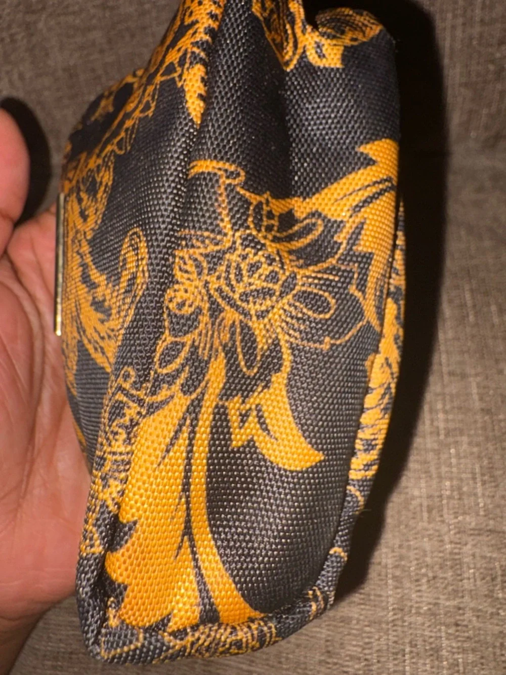 Versace Parfums Baroque Print Cosmetic Pouch Black & Gold | Travel  MINI POUCH